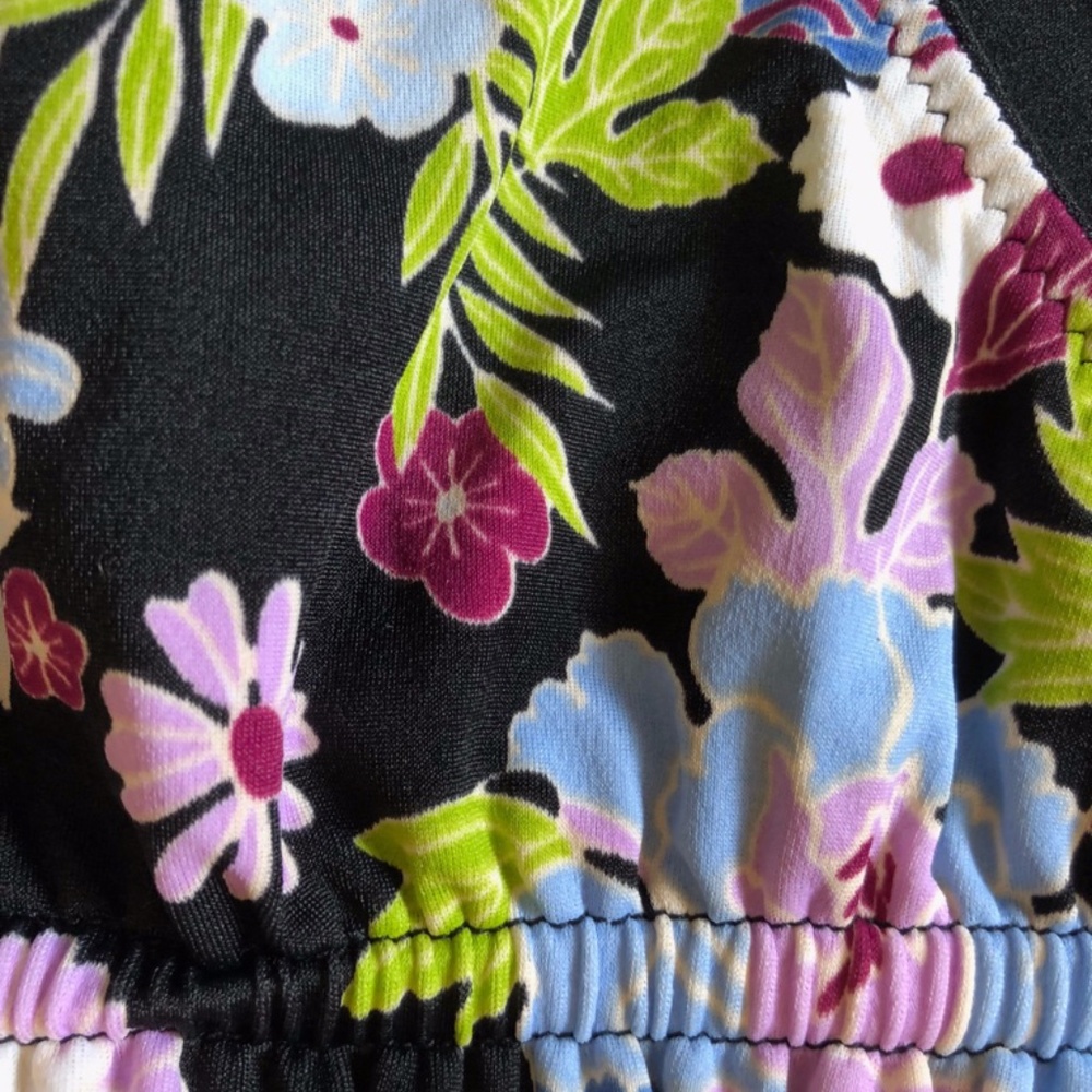 J. Crew Black Floral Bandeau Bikini M - Picture 3 of 6
